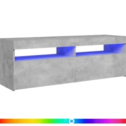 Tv-Meubels*vidaXL Tv-meubel met LED-verlichting 120x35x40 cm Betongrijs