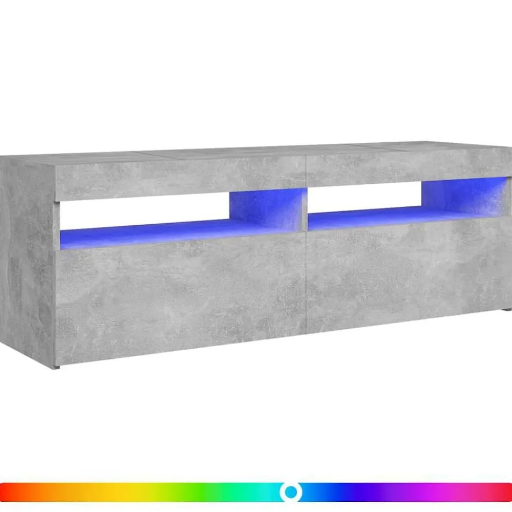 Tv-Meubels*vidaXL Tv-meubel met LED-verlichting 120x35x40 cm Betongrijs