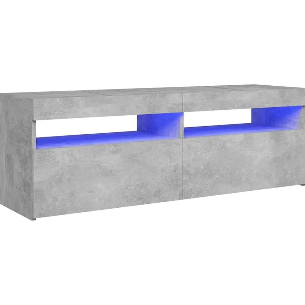 Tv-Meubels*vidaXL Tv-meubel met LED-verlichting 120x35x40 cm Betongrijs