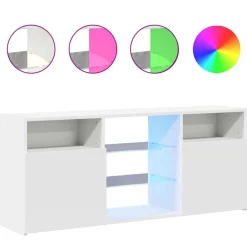 Tv-Meubels*vidaXL Tv-meubel met LED-verlichting 120x30x50 cm Wit