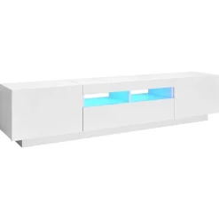 Tv-Meubels*vidaXL Tv-meubel met LED-verlichting 180x35x40 cm Wit