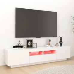 Tv-Meubels*vidaXL Tv-meubel met LED-verlichting 180x35x40 cm Wit