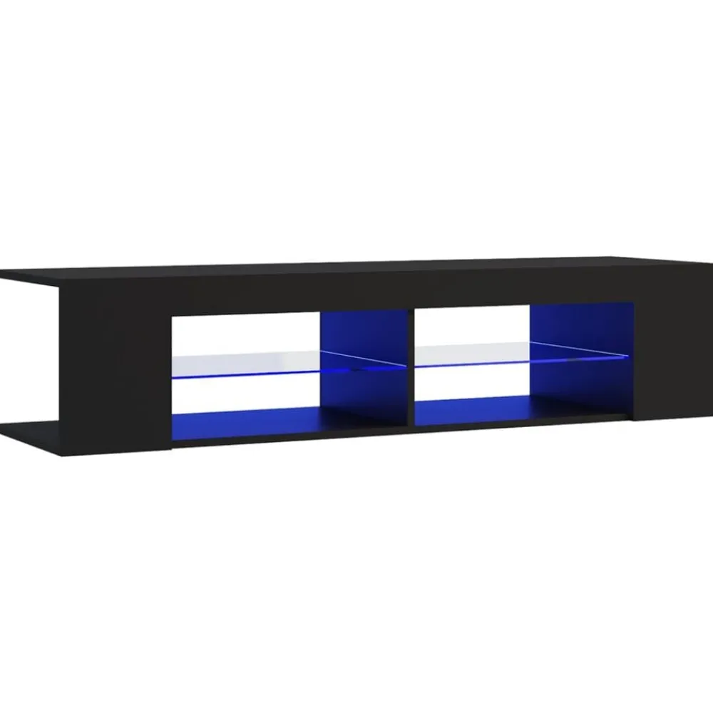Tv-Meubels*vidaXL Tv-meubel met LED-verlichting 135x39x30 cm Zwart