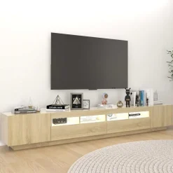 Tv-Meubels*vidaXL Tv-meubel met LED-verlichting 260x35x40 cm kleurig Sonoma eiken
