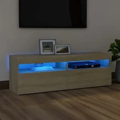 Tv-Meubels*vidaXL Tv-meubel met LED-verlichting 120x35x40 cm kleurig Sonoma eiken
