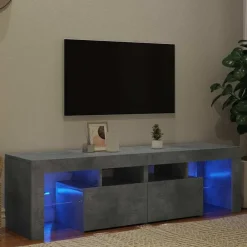 Tv-Meubels*vidaXL Tv-meubel met LED-verlichting 140x36,5x40 cm Betongrijs