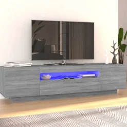 Tv-meubel met LED-verlichting 160x35x40 cm eiken>vidaXL