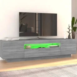Tv-meubel met LED-verlichting 160x35x40 cm eiken><noscript><img width=