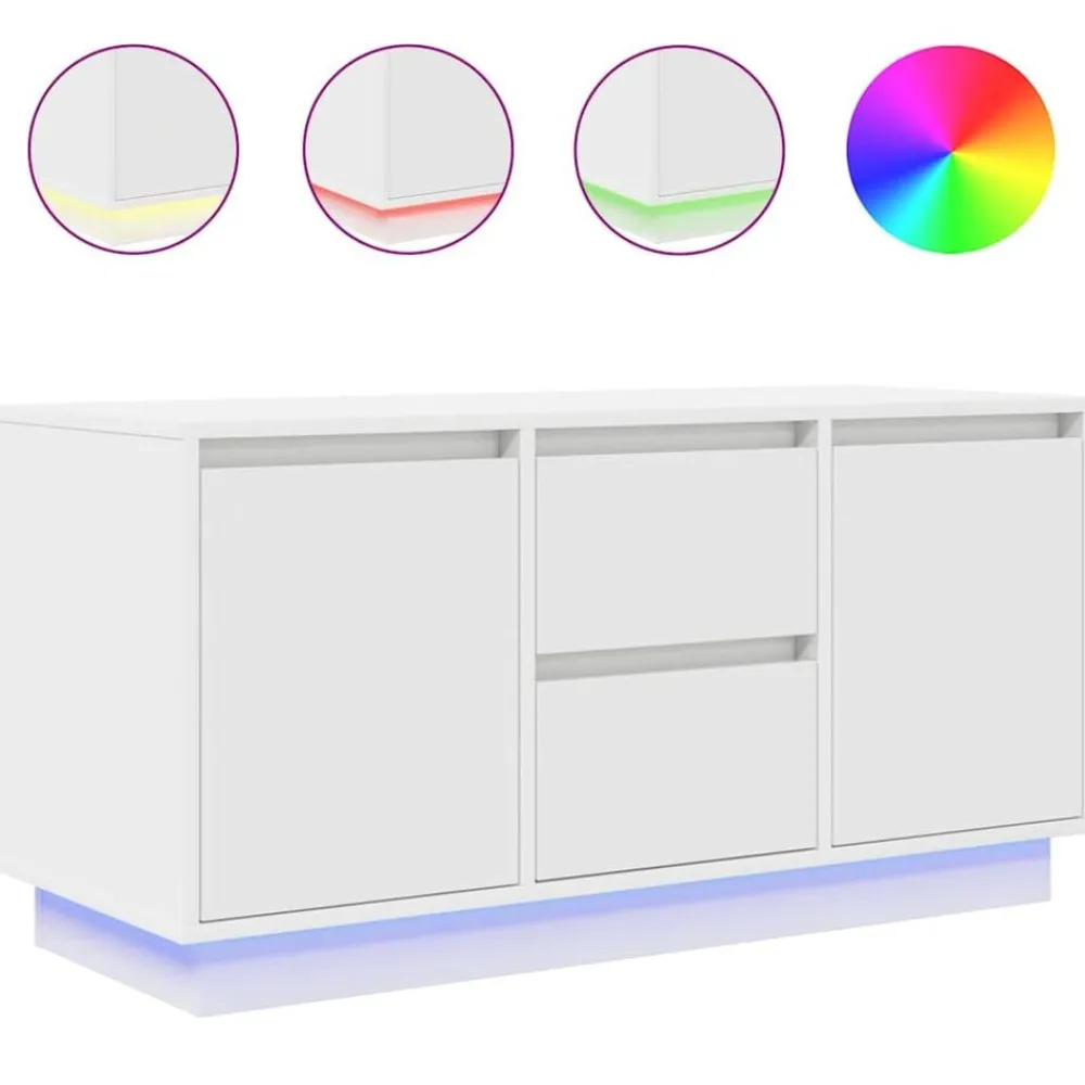 Tv-Meubels*vidaXL Tv-meubel met LED-verlichting 100x41x50 cm Wit