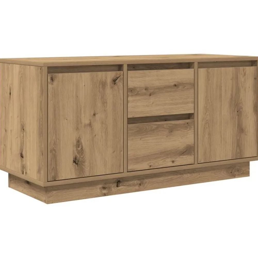 Tv-meubel met LED-verlichting 100x41x50 cm artisanaal eiken>vidaXL Clearance