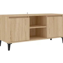 Tv-Meubels*vidaXL Tv-meubel met metalen poten 103,5x35x50 cm kleurig Sonoma eiken