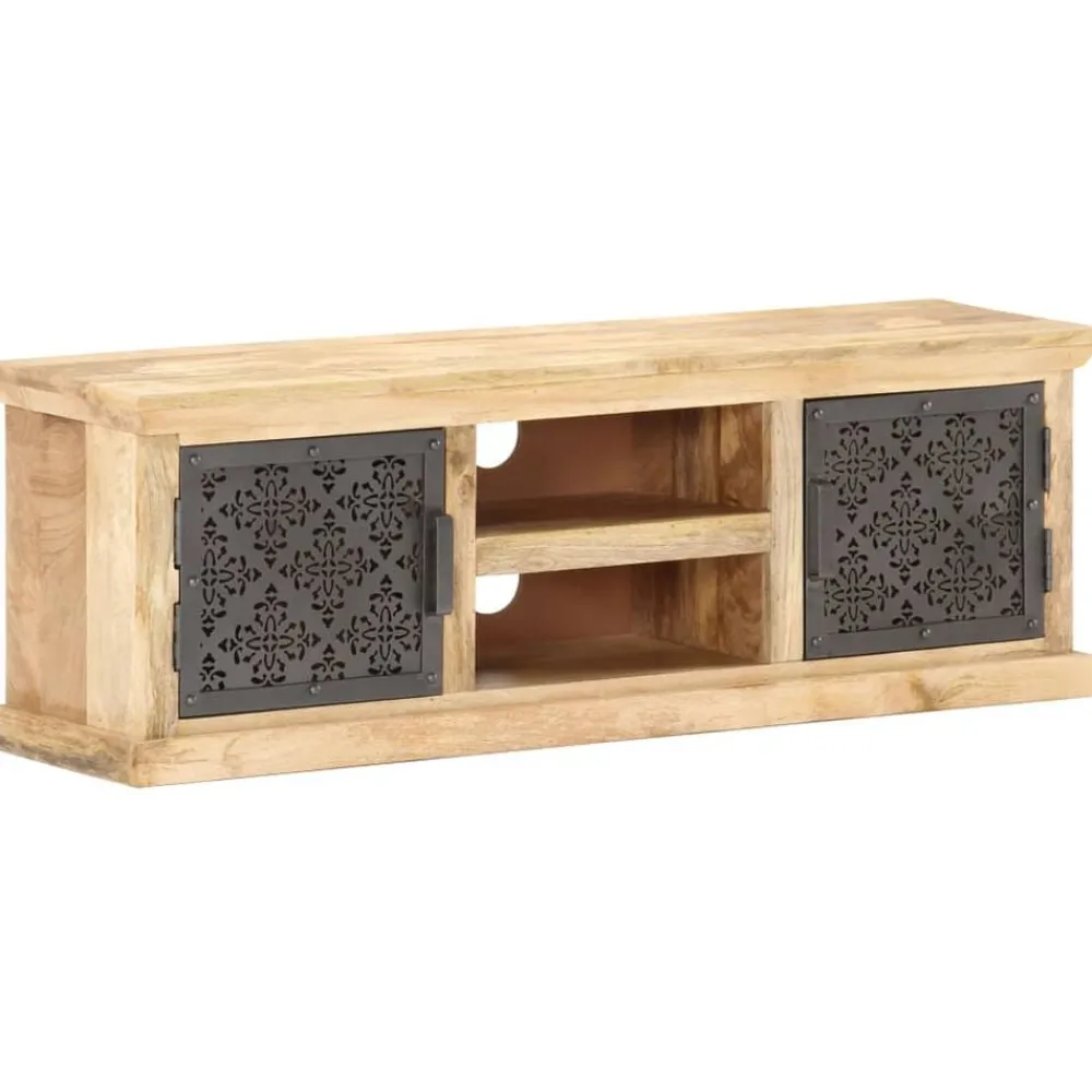 Tv-Meubels*vidaXL Tv-meubel met stalen deuren 120x30x40 cm massief mangohout