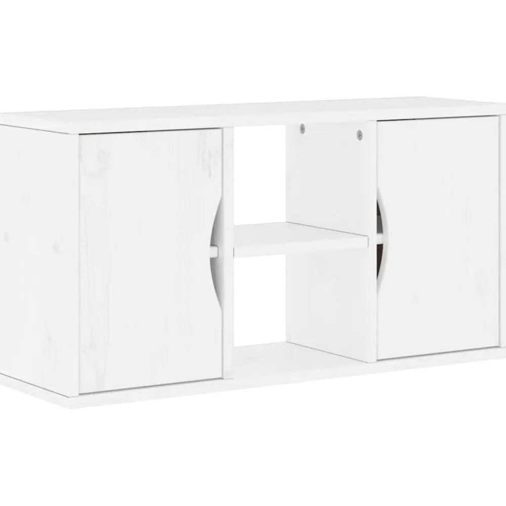 Tv-Meubels*vidaXL Tv-meubel ODDA 79x24x40 cm massief grenenhout Wit