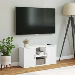Tv-Meubels*vidaXL Tv-meubel ODDA 79x24x40 cm massief grenenhout Wit