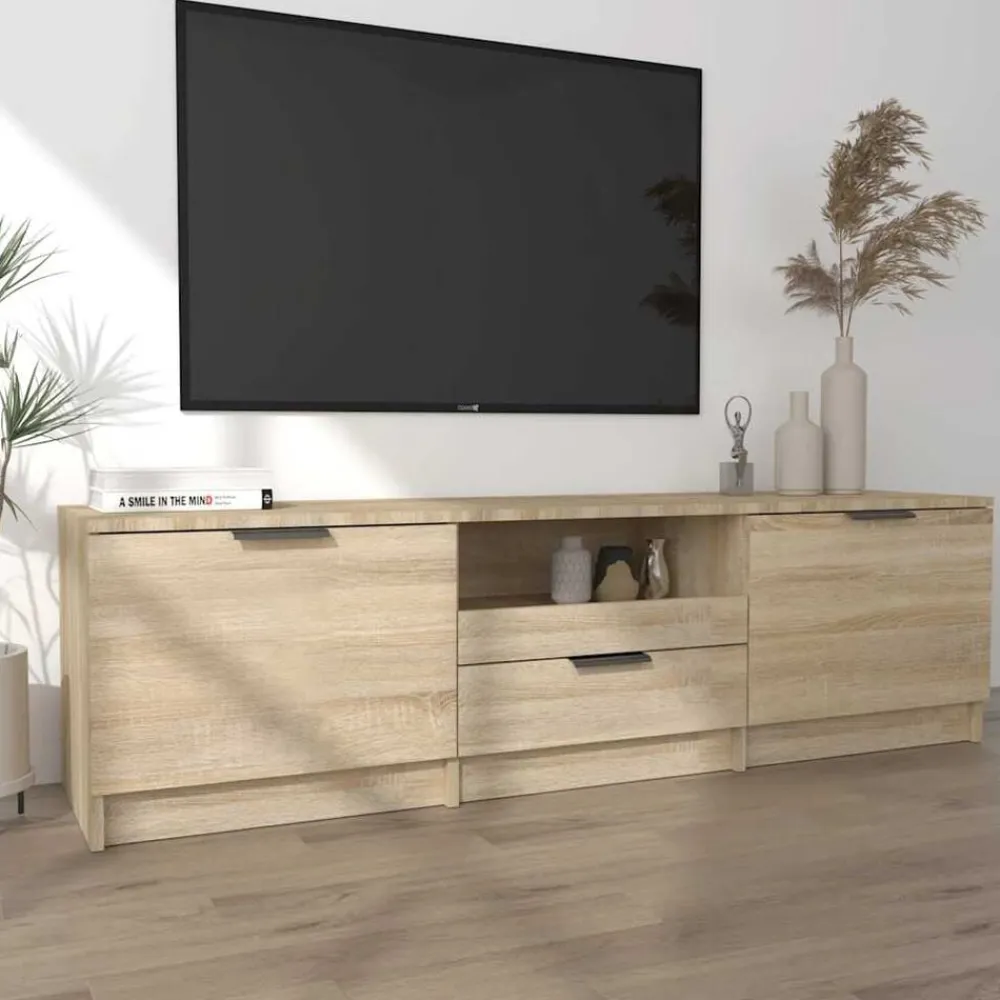 Tv-meubel 140x35x40 cm bewerkt hout>vidaXL Discount