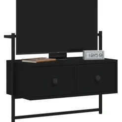 Tv-Meubels*vidaXL Tv-meubel wandgemonteerd 60,5x30x51 cm bewerkt hout Zwart