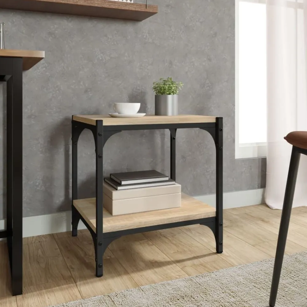 Tv-meubel 40x33x41 cm bewerkt hout en staal kleurig>vidaXL New