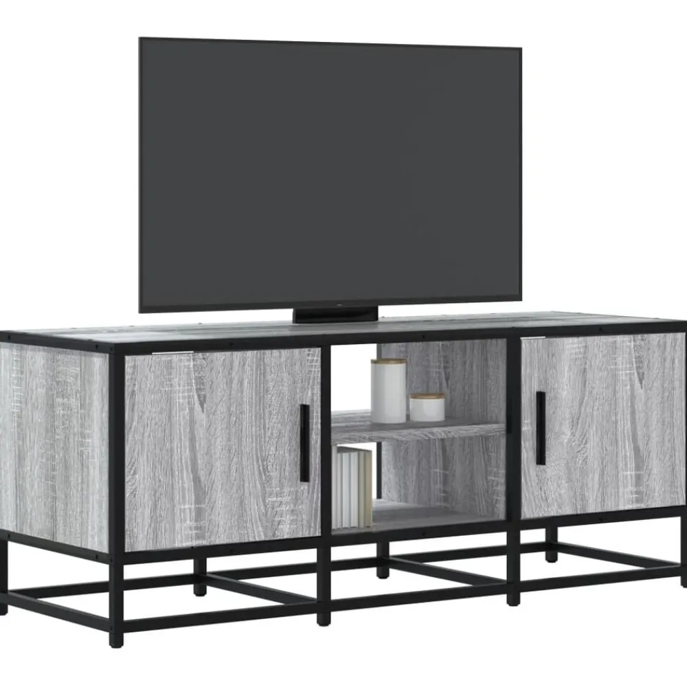 Tv-meubel 100x35x41 cm bewerkt hout metaal eiken>vidaXL Sale
