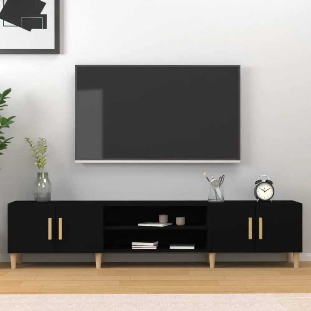 Tv-Meubels*vidaXL Tv-meubel 180x31,5x40 cm bewerkt hout Zwart