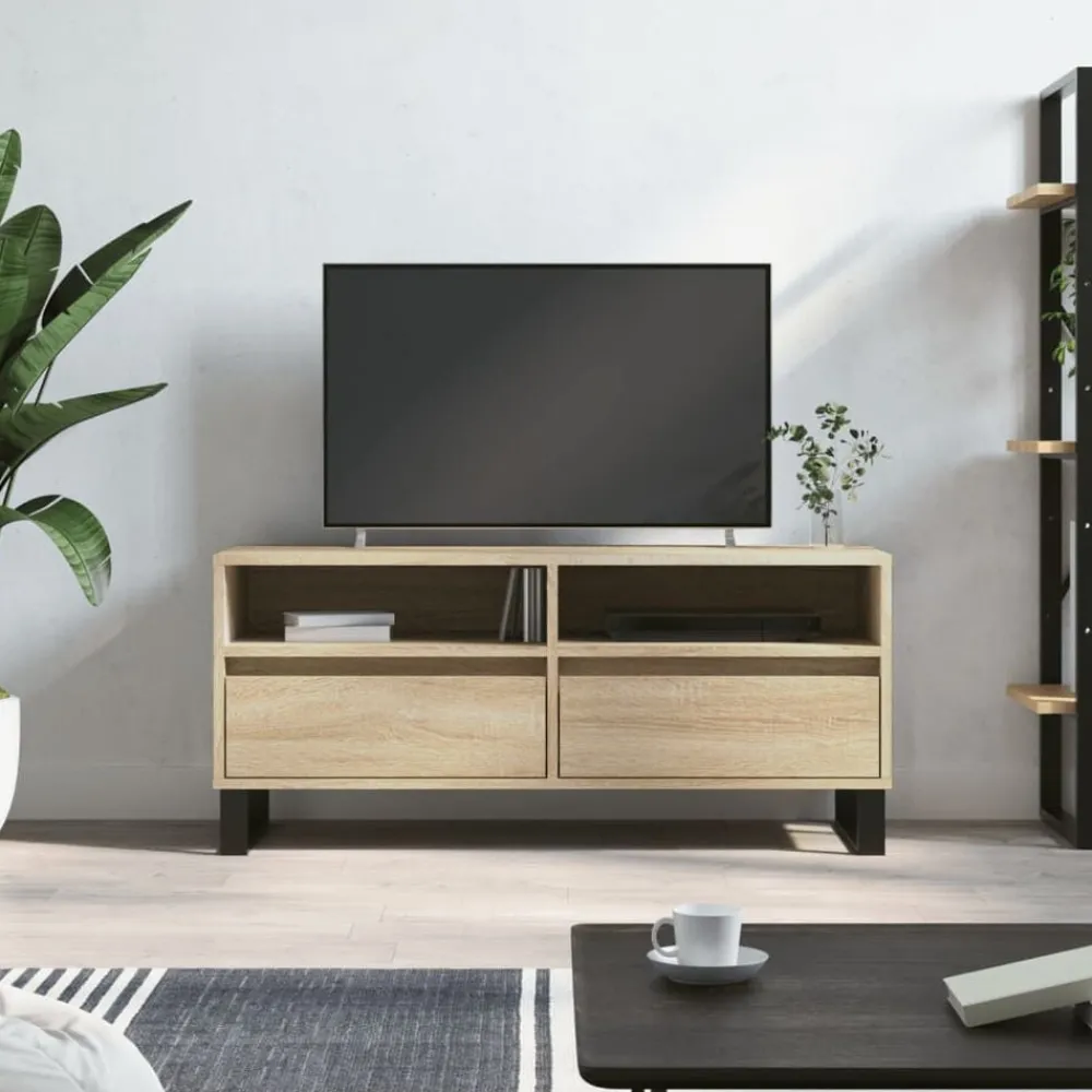 Tv-Meubels*vidaXL Tv-meubel 100x34,5x44,5 cm bewerkt hout kleurig Sonoma eiken