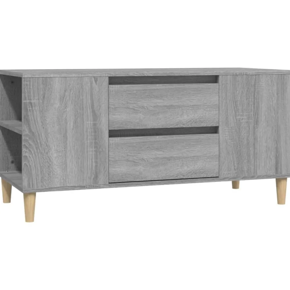 Tv-meubel 102x44,5x50 cm bewerkt hout eikenkleurig>vidaXL New