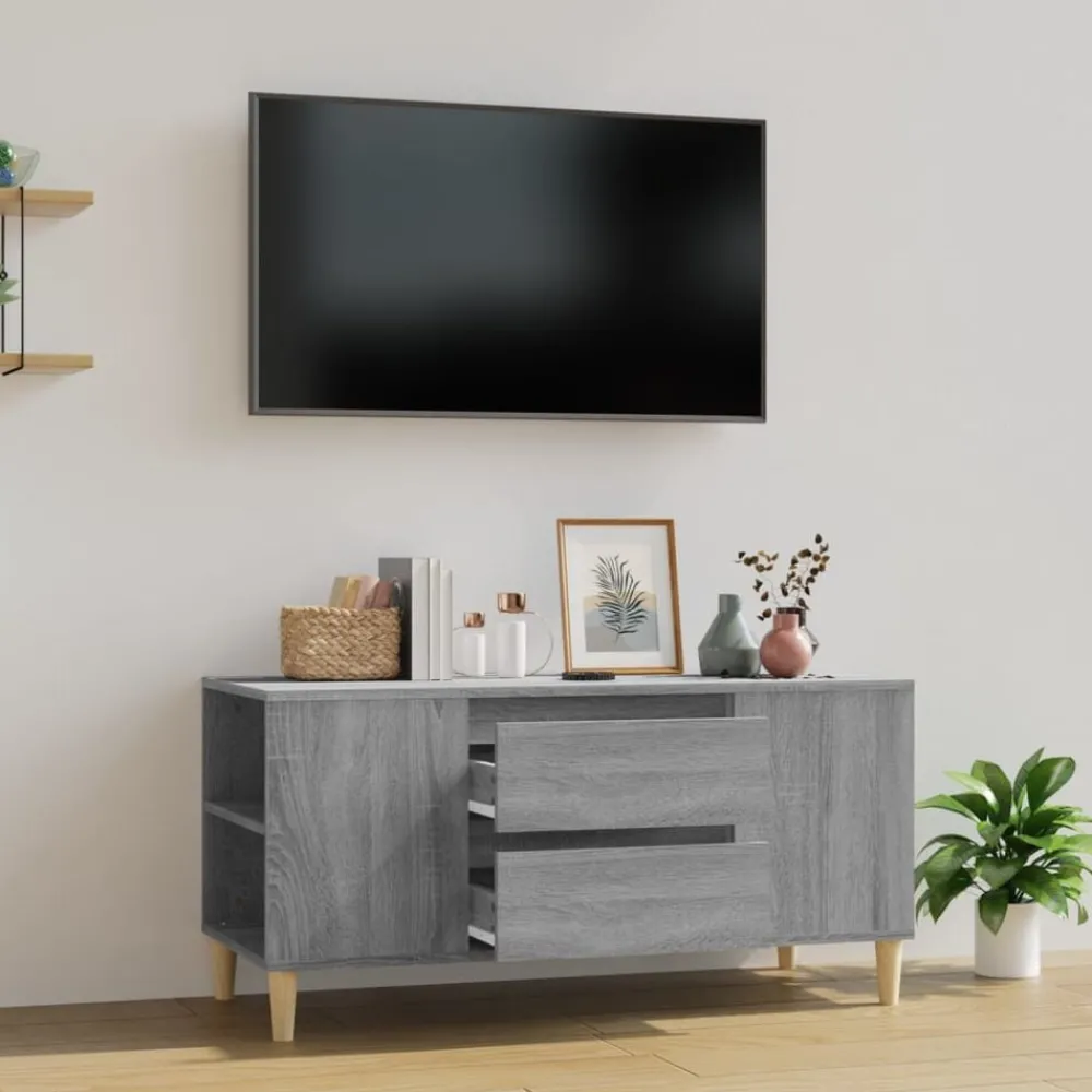 Tv-meubel 102x44,5x50 cm bewerkt hout eikenkleurig>vidaXL New