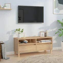 Tv-Meubels*vidaXL Tv-meubel 100x34,5x44,5 cm bewerkt hout kleurig Sonoma eiken