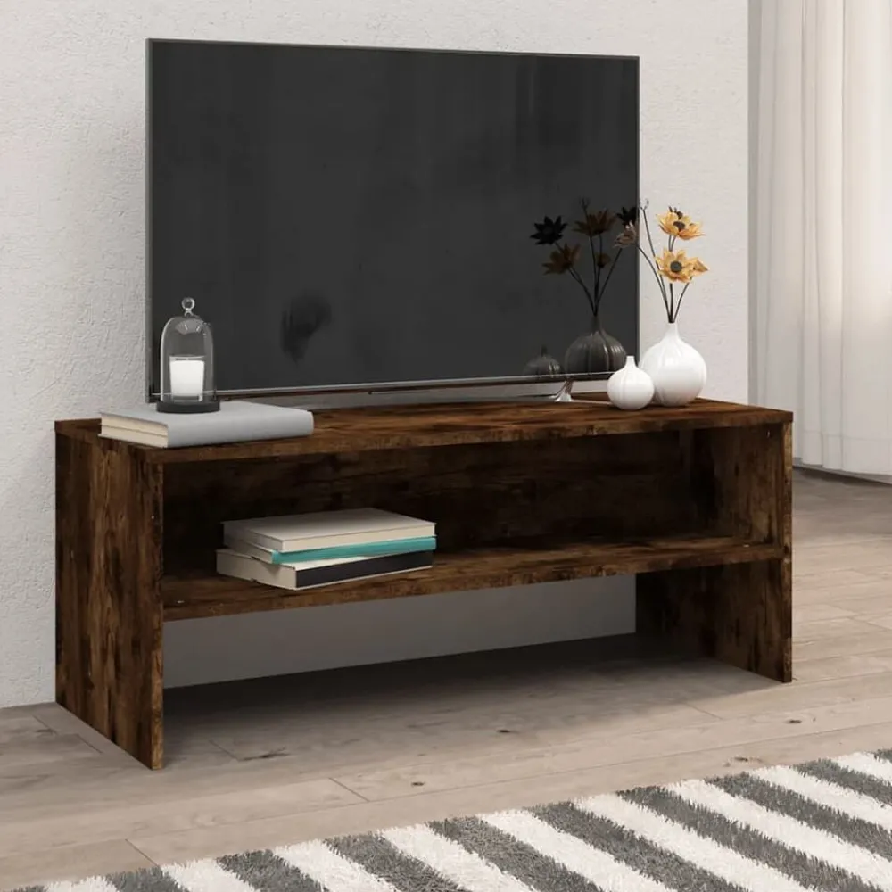 Tv-Meubels*vidaXL Tv-meubel 100x40x40 cm bewerkt hout kleurig Gerookt eiken
