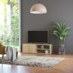 Tv-Meubels*vidaXL Tv-meubel 120x34x37 cm bewerkt hout kleurig Sonoma eiken