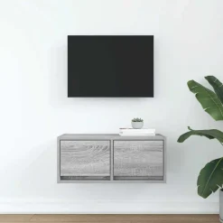 Tv-Meubels*vidaXL TV-meubel 60x31x25,5 cm bewerkt hout eikenkleurig Grijs sonoma