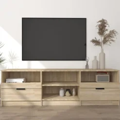 Tv-Meubels*vidaXL Tv-meubel 150x33,5x45 cm bewerkt hout kleurig Sonoma eiken