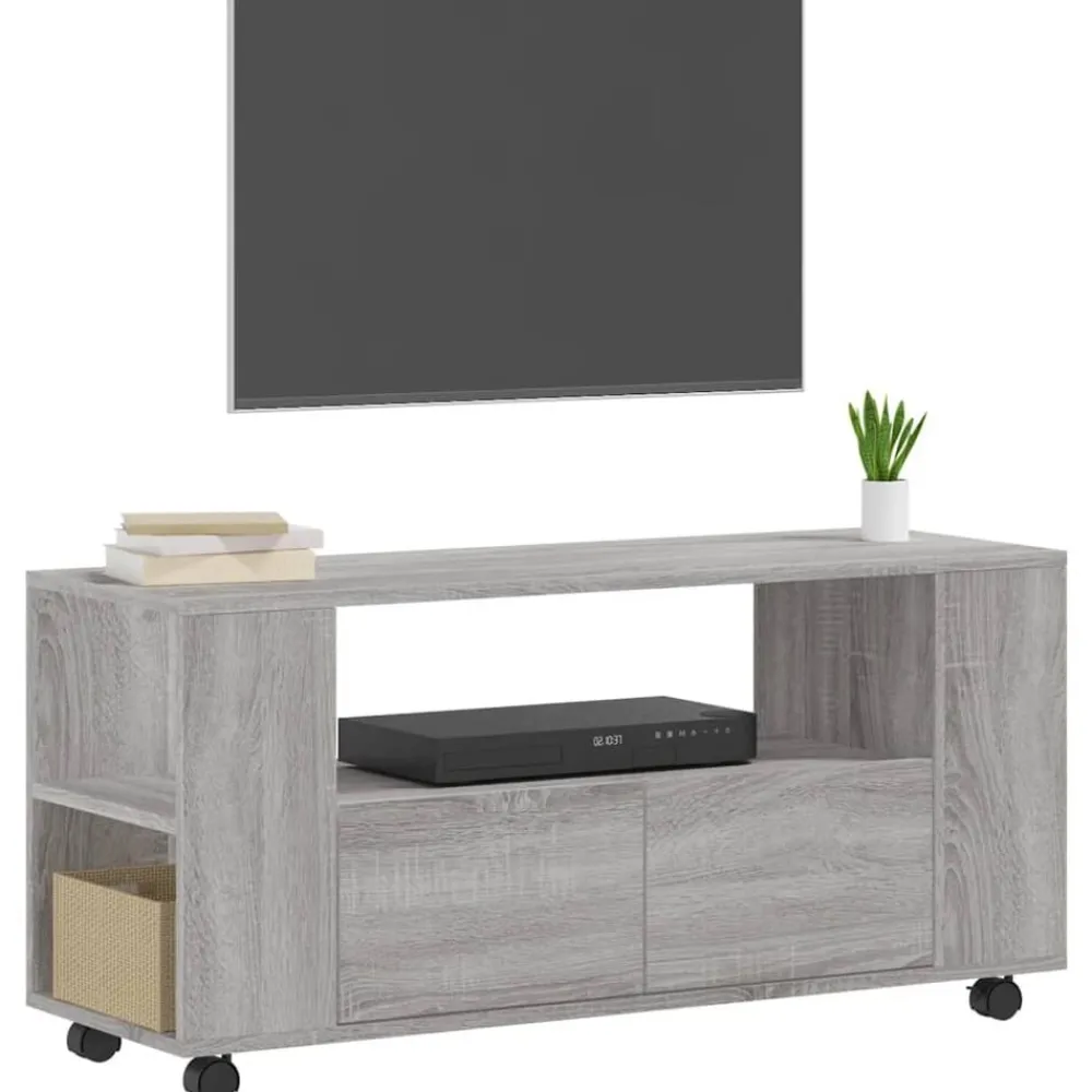 Tv-meubel 102x34,5x43 cm bewerkt hout eikenkleurig>vidaXL New