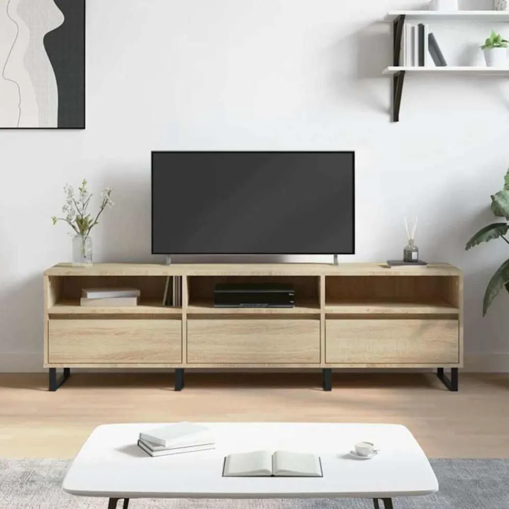 Tv-Meubels*vidaXL Tv-meubel 150x30x44,5 cm bewerkt hout kleurig Sonoma eiken