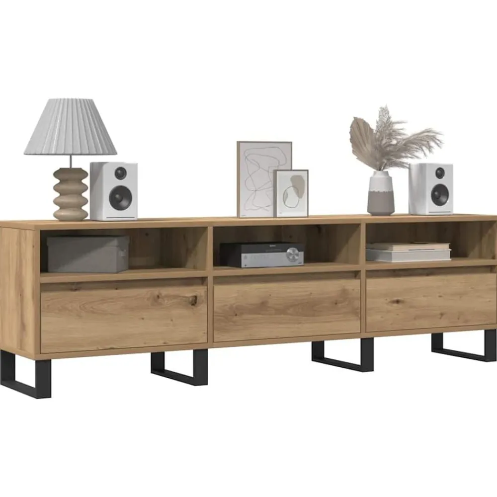 Tv-meubel 150x30x44,5 cm bewerkt hout artisanaal eikenkleur>vidaXL Sale