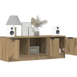 Tv-meubel 102x35x36,5 cm bewerkt hout artisanaal eikenkleur><noscript><img width=