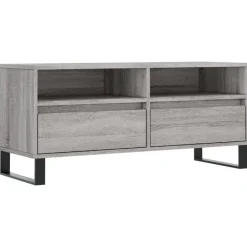 Tv-Meubels*vidaXL Tv-meubel 100x34,5x44,5 cm bewerkt hout eikenkleur Grijs sonoma