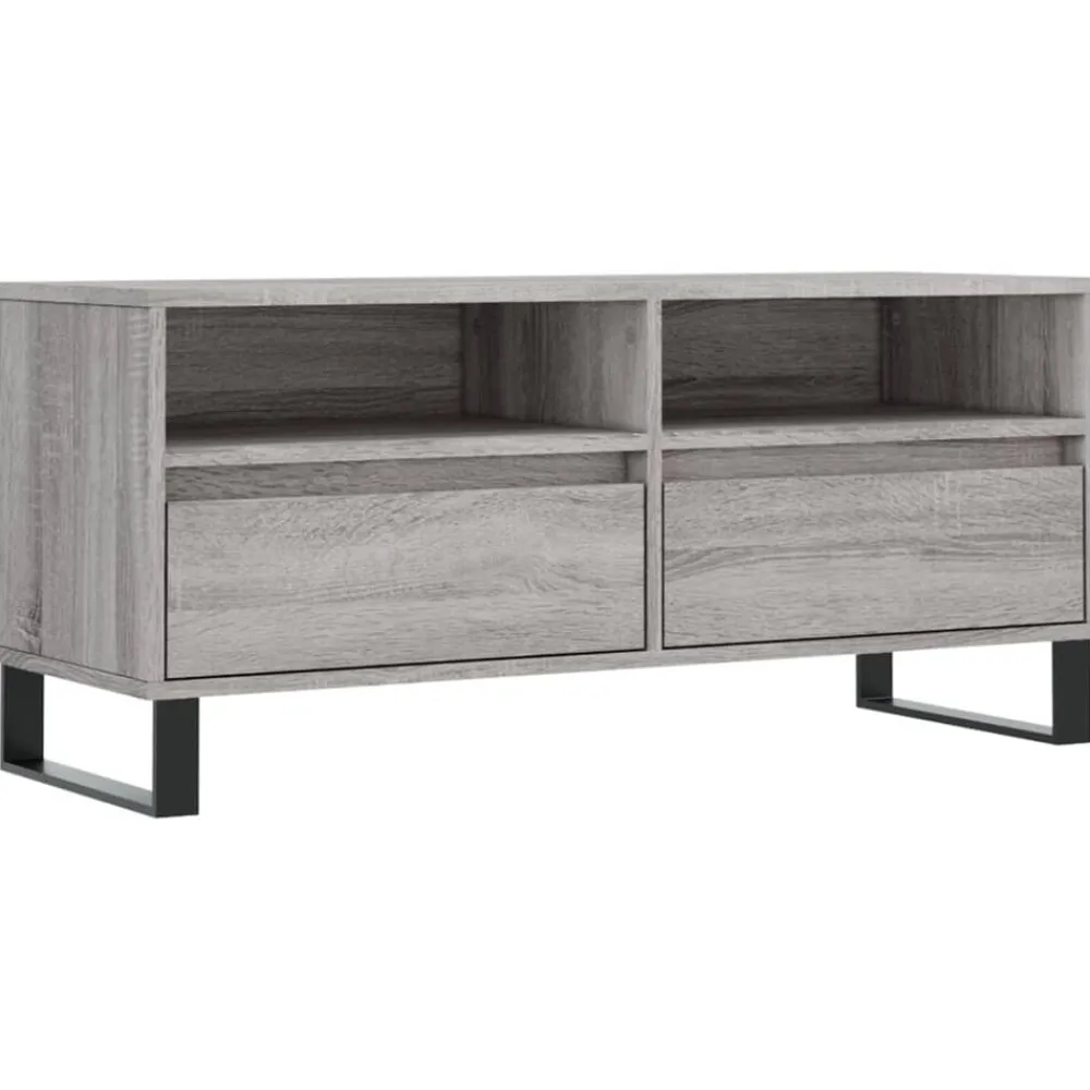 Tv-Meubels*vidaXL Tv-meubel 100x34,5x44,5 cm bewerkt hout eikenkleur Grijs sonoma