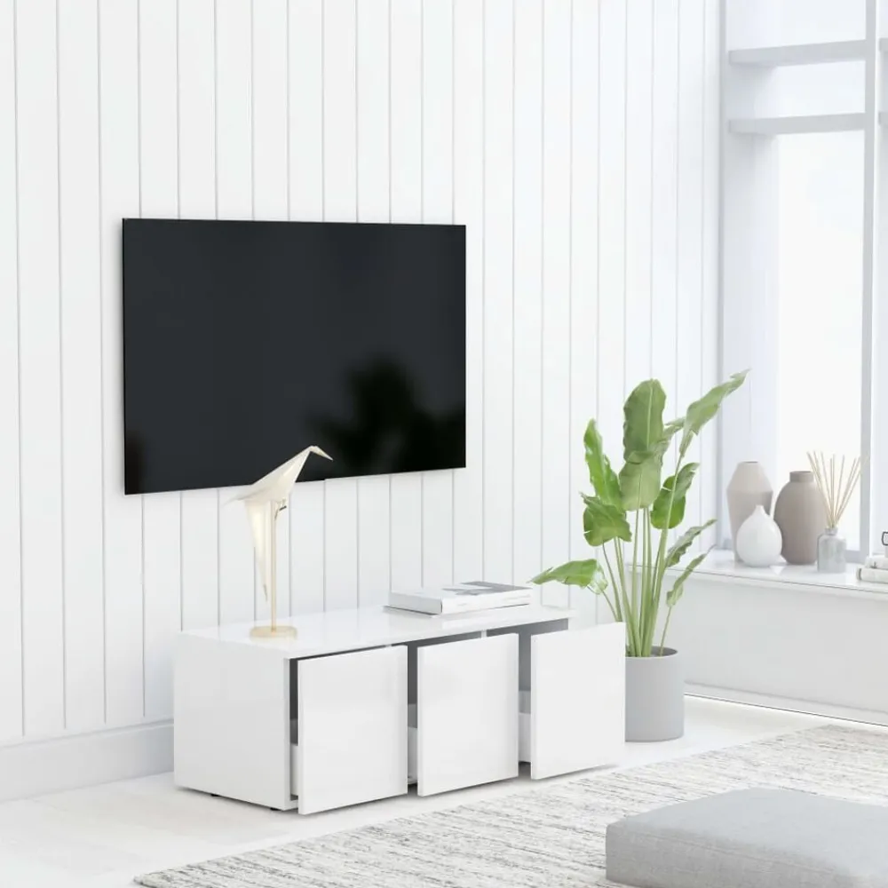 Tv-Meubels*vidaXL Tv-meubel 80x34x30 cm bewerkt hout Wit