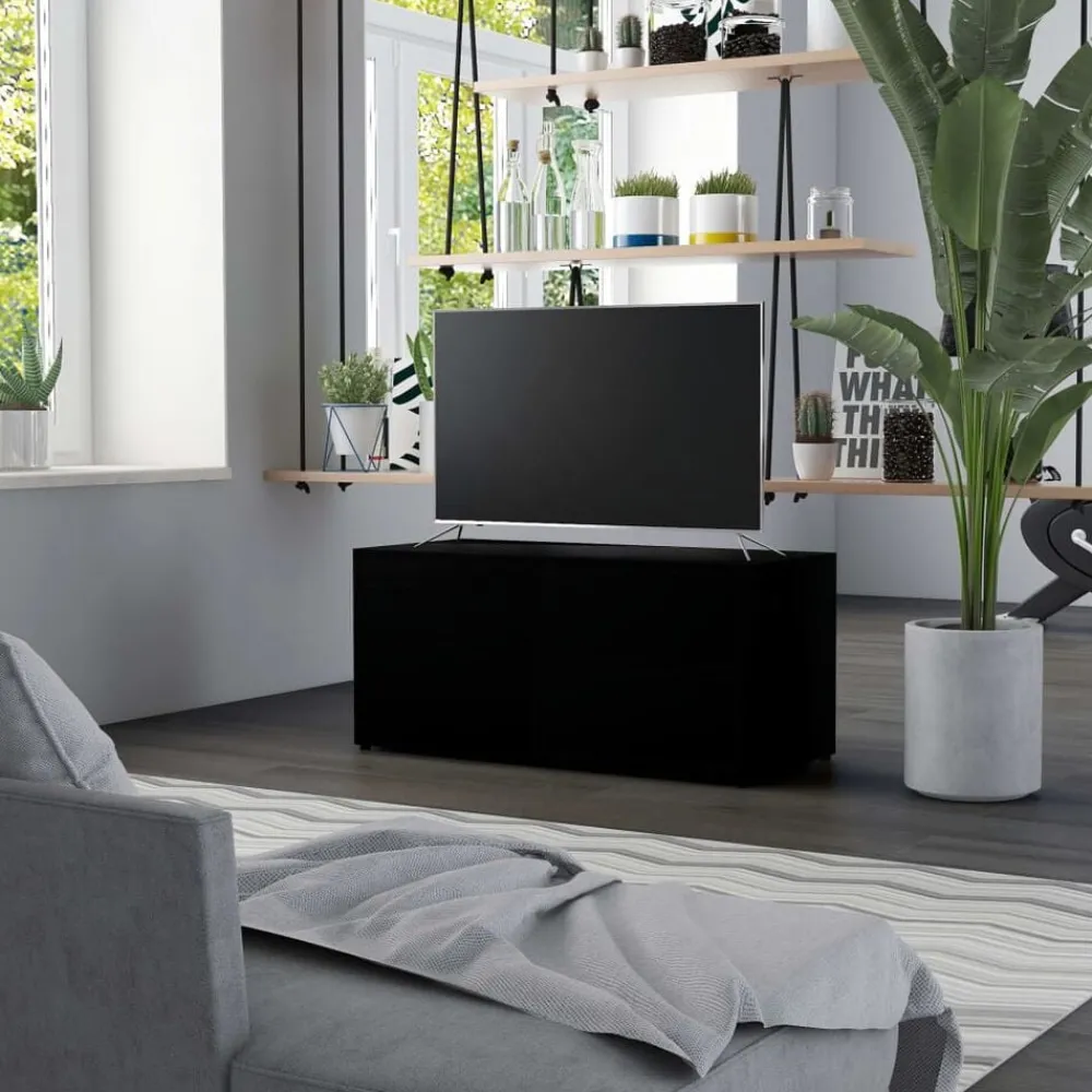 Tv-Meubels*vidaXL Tv-meubel 80x34x36 cm bewerkt hout Zwart