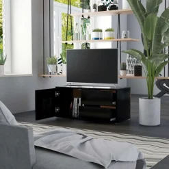 Tv-Meubels*vidaXL Tv-meubel 80x34x36 cm bewerkt hout Zwart
