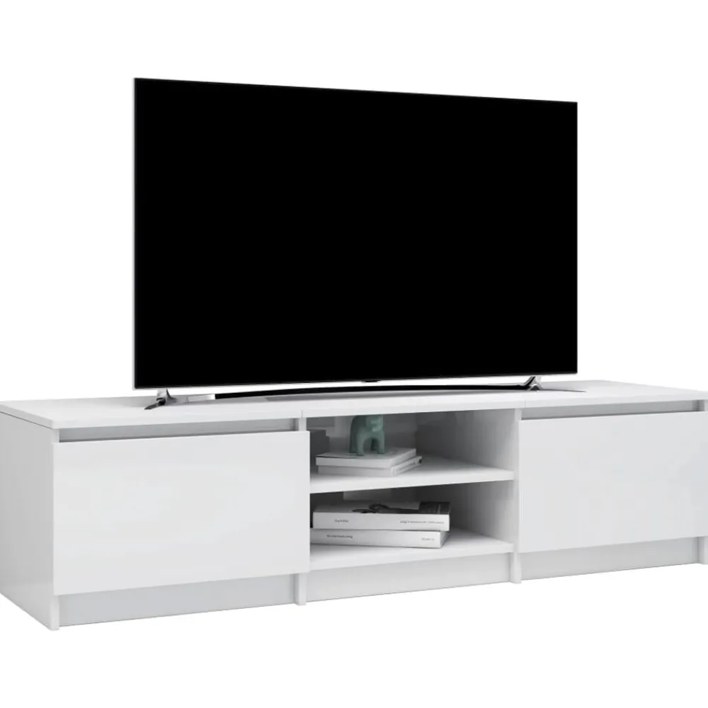 Tv-Meubels*vidaXL Tv-meubel 140x40x35,5 cm bewerkt hout Hoogglans wit