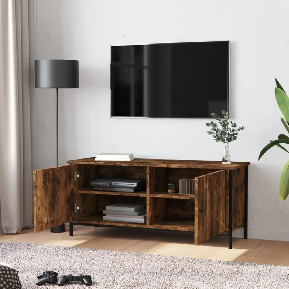 Tv-Meubels*vidaXL Tv-meubel 102x35x45 cm bewerkt hout kleurig Gerookt eiken