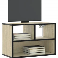 Tv-Meubels*vidaXL Tv-meubel 60x31x39,5 cm bewerkt hout metaal kleurig Sonoma eiken