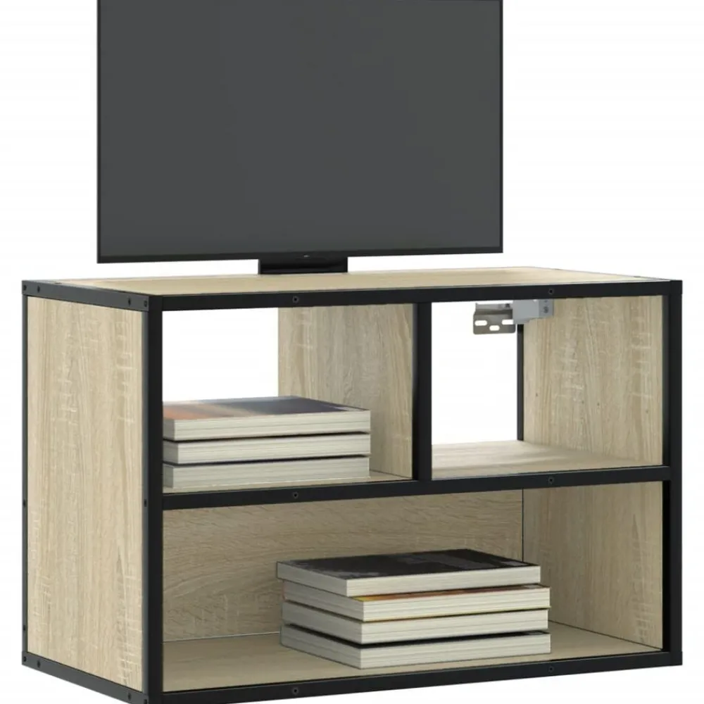 Tv-Meubels*vidaXL Tv-meubel 60x31x39,5 cm bewerkt hout metaal kleurig Sonoma eiken