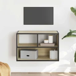 Tv-Meubels*vidaXL Tv-meubel 60x31x39,5 cm bewerkt hout metaal kleurig Sonoma eiken