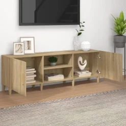 Tv-meubel 150x30x50 cm bewerkt hout kleurig><noscript><img width=