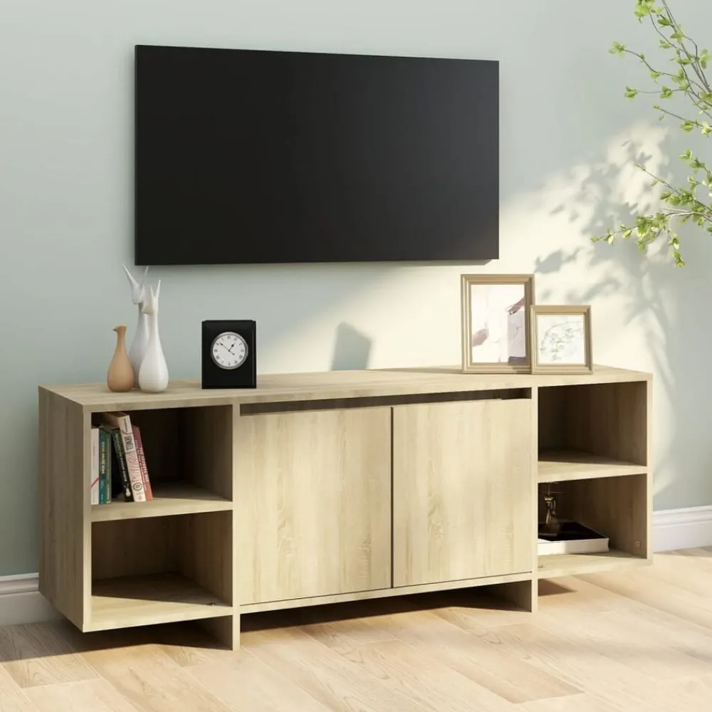 Tv-meubel 130x35x50 cm bewerkt hout kleurig>vidaXL Online
