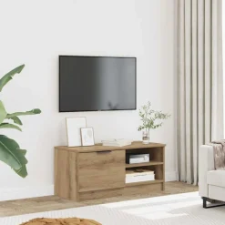 Tv-meubel 80x35x36,5 cm bewerkt hout artisanaal eikenkleur>vidaXL
