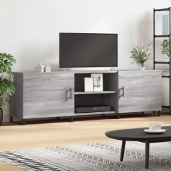 Tv-Meubels*vidaXL Tv-meubel 150x30x50 cm bewerkt hout eikenkleurig Grijs sonoma