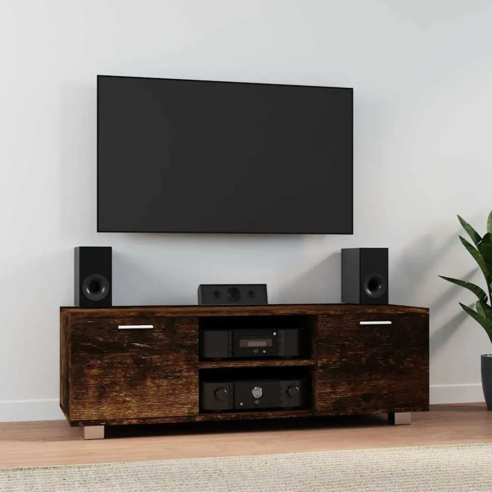 Tv-Meubels*vidaXL Tv-meubel 120x40,5x35 cm bewerkt hout kleurig Gerookt eiken